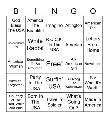 Independence Day Bingo Card
