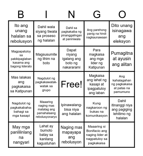 GRADE-6 HISTORY Bingo Card