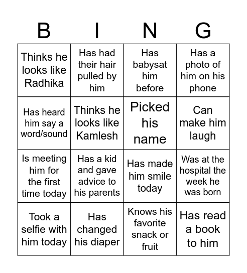 Krish Bingo Card