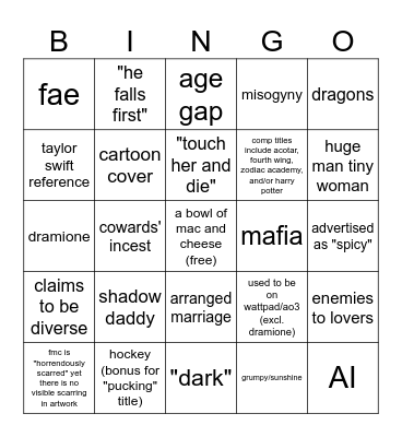 booktok bingo 2025 edition Bingo Card
