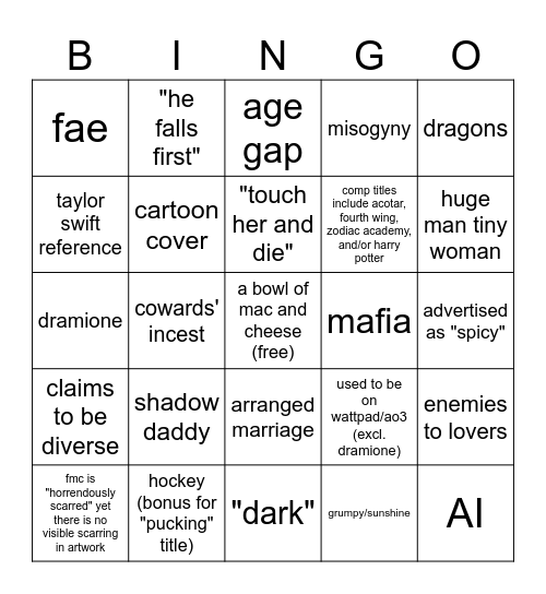 booktok bingo 2025 edition Bingo Card
