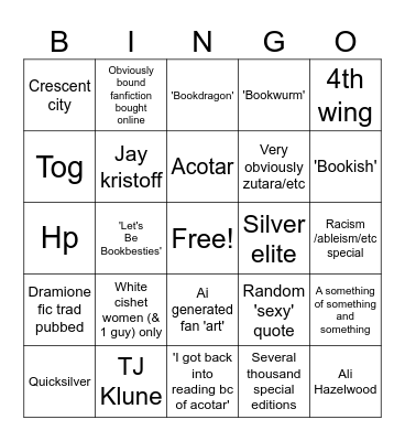 Booktoker shelf bingo Card