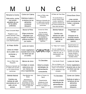Mindful Munch Bingo Card