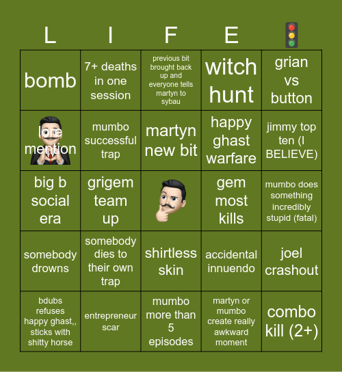 Second Life Bingo Card