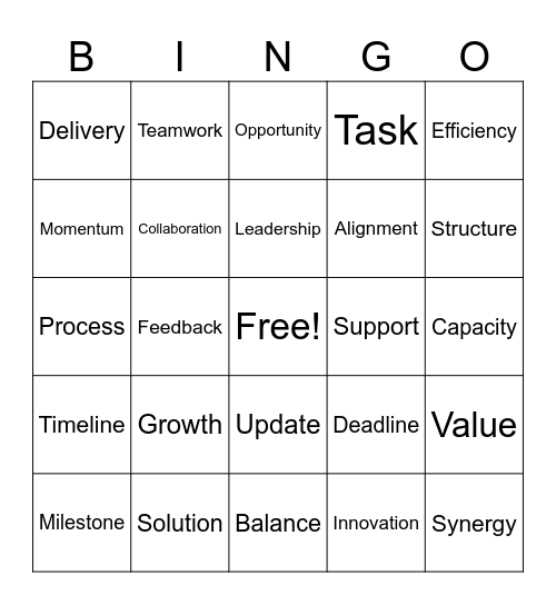 Test Bingo Card