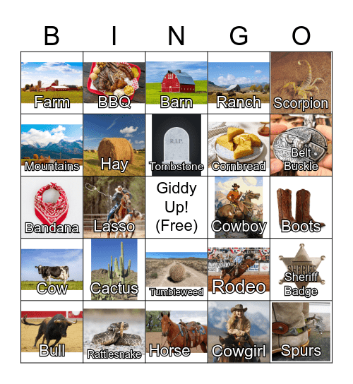 U Matter Western Bingo Card