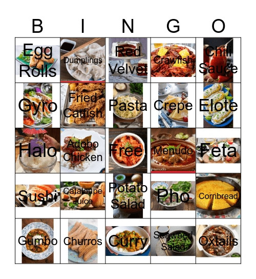 Food Culture Bingo Card