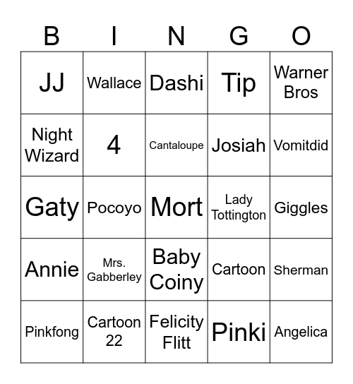 Madagallace Peaboome All Collection But They're Crying Bingo Card