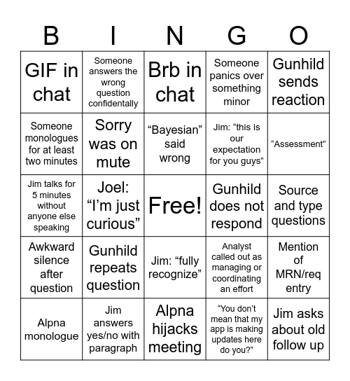 IA Bingo Card