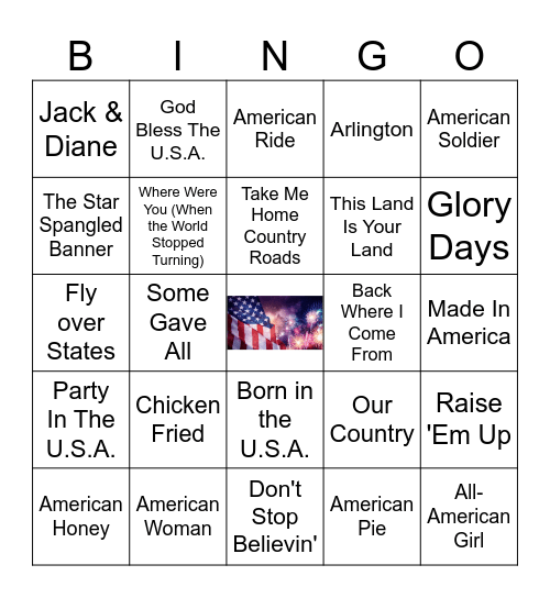 USA Bingo Card