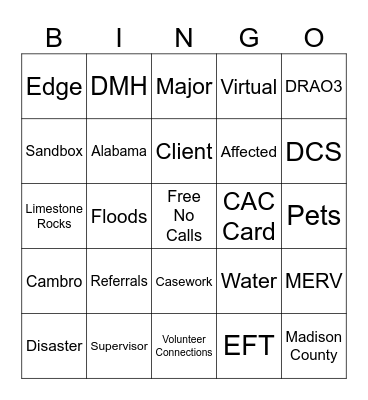 DAT Bingo Card