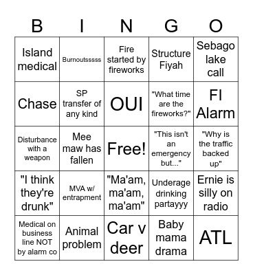 3th of July BINGOOO Bingo Card