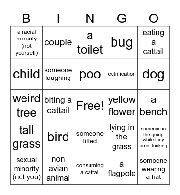 Picnic Selfie Bingo Card