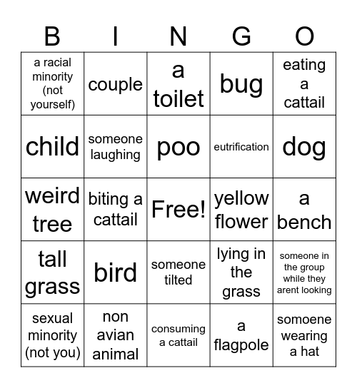 Picnic Selfie Bingo Card