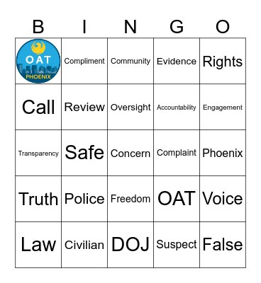 OAT Bingo Card