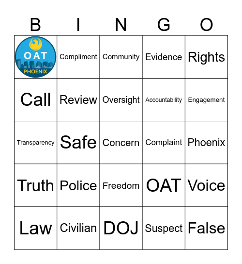 OAT Bingo Card