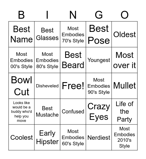 Facesheet Bingo! Bingo Card