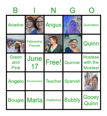 Quinn's Birthday Bingo Card