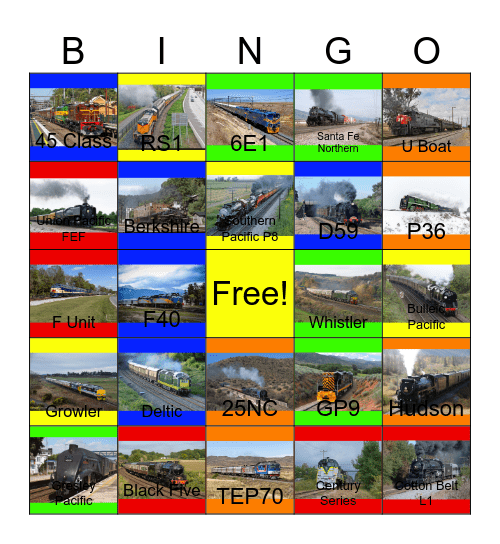 Great World Train Journeys Bingo Card