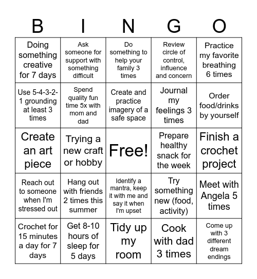 SK Bingo Card