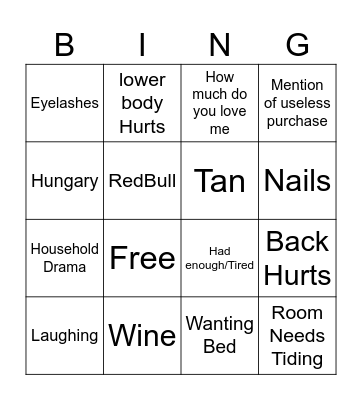 shock Bingo Card