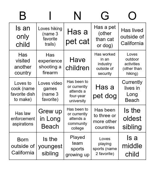 Lakewood Team! Bingo Card