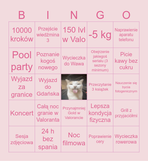 SUMMER Bingo Card