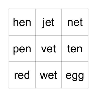 Phonics World 2: Unit 3 Bingo Card
