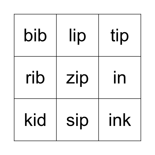 Phonics World 2: Unit 4 Bingo Card
