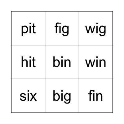 Phonics World 2: Unit 5 Bingo Card