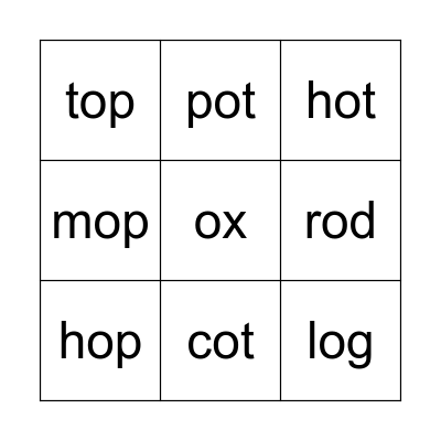 Phonics World 2: Unit 6 Bingo Card