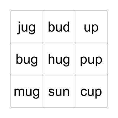Phonics World 2: Unit 7 Bingo Card