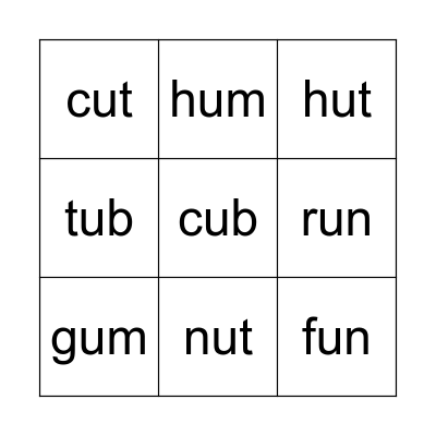 Phonics World 2: Unit 8 Bingo Card