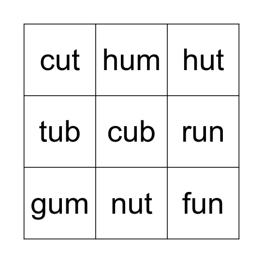 Phonics World 2: Unit 8 Bingo Card