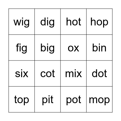 Phonics World 2: Review 3 Bingo Card