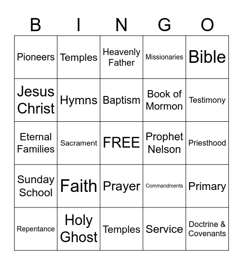 Valiant Activity Girls Bingo Card