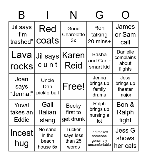 July 4th 2025 Bingo Card