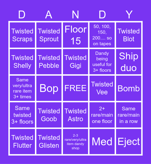 Dandys bingo 2.02.0 Bingo Card
