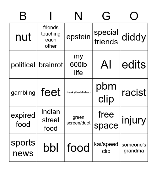 IG REELS BINGO Card