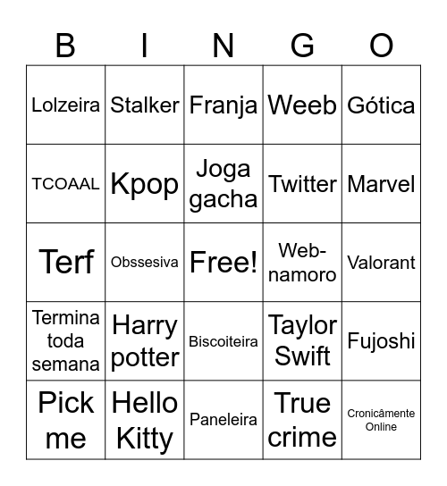 Bingo de Red Flag Bingo Card