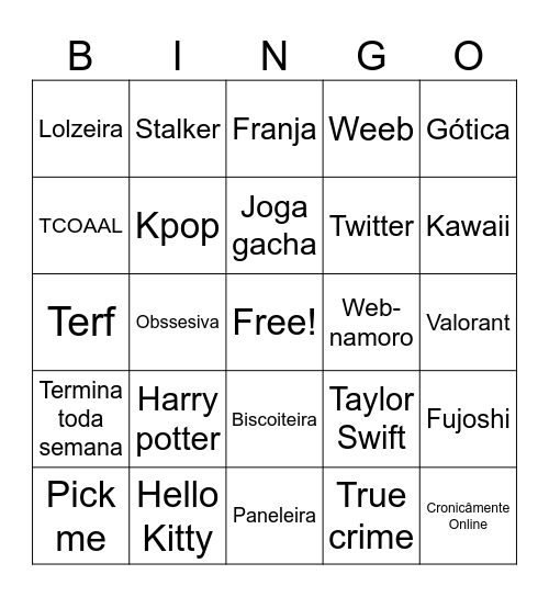 Bingo de Red Flag Bingo Card