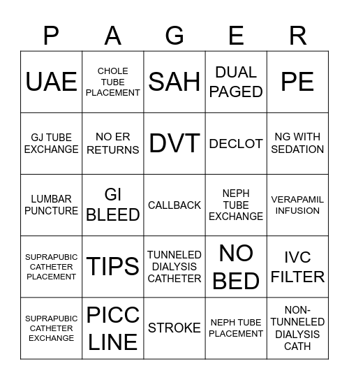 CALL GO Bingo Card