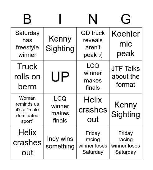 MTM WF Bingo Card