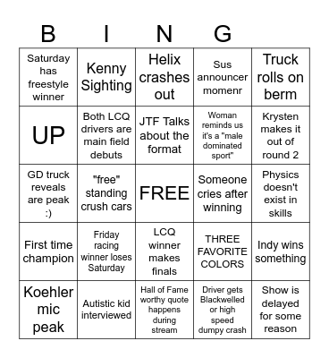 MTM WF Bingo Card