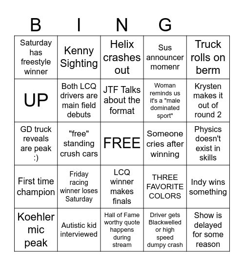MTM WF Bingo Card