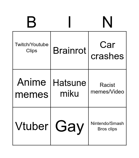 Instagram reels Bingo Card