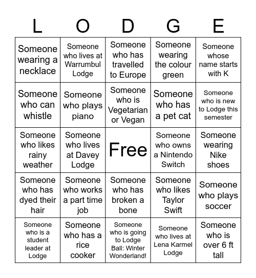 Partners in Crime: Speed Friending Bingo Card