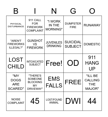 4th of July for Dispatch Bingo Card