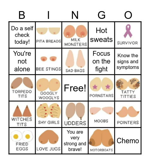Boobie Bingo Card