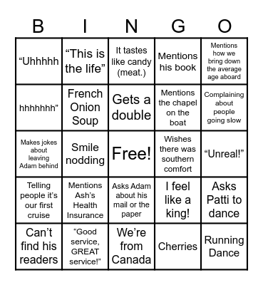 Jay Bingo Card